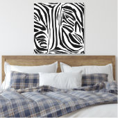 Keurig zwart en wit zebraprintpatroon canvas afdruk (Insitu (Slaapkamer))