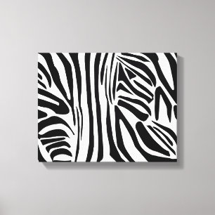 Keurig zwart en wit zebraprintpatroon canvas afdruk