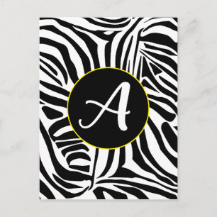 Keurig zwart en wit zebraprintpatroon feestdagenkaart