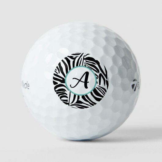 Keurig zwart en wit zebraprintpatroon golfballen (Voorkant)
