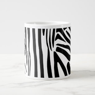 Keurig zwart en wit zebraprintpatroon grote koffiekop
