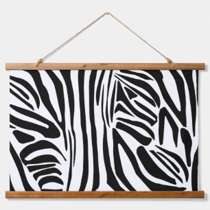 Keurig zwart en wit zebraprintpatroon hangend wandkleed