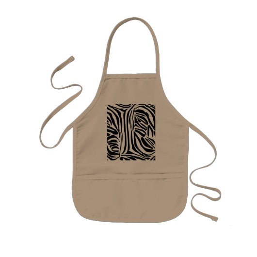 Keurig zwart en wit zebraprintpatroon kinder schort (Voorkant)