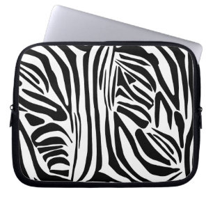 Keurig zwart en wit zebraprintpatroon laptop sleeve