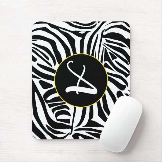 Keurig zwart en wit zebraprintpatroon muismat (Met muis)