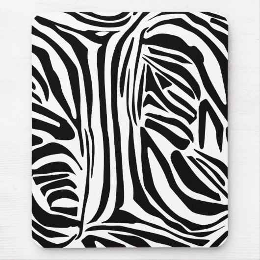 Keurig zwart en wit zebraprintpatroon muismat (Voorkant)