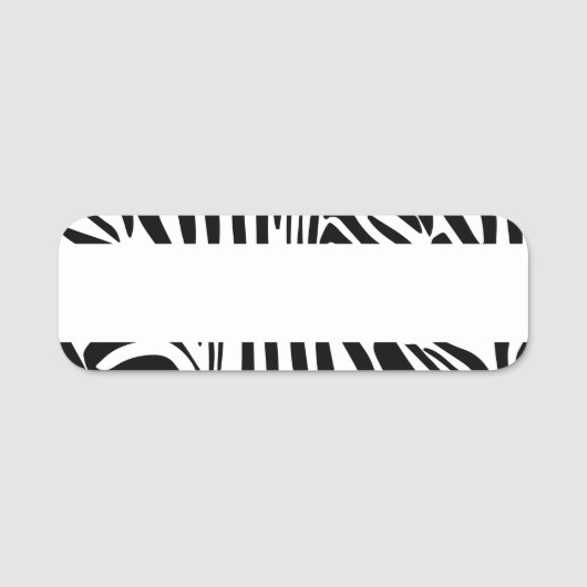 Keurig zwart en wit zebraprintpatroon naamplaatje (Voorkant)