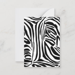 Keurig zwart en wit zebraprintpatroon notitiekaartje