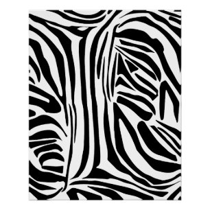 Keurig zwart en wit zebraprintpatroon perfect poster
