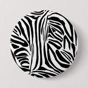 Keurig zwart en wit zebraprintpatroon ronde button 7,6 cm