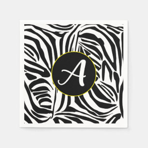Keurig zwart en wit zebraprintpatroon servet