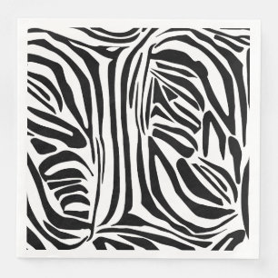 Keurig zwart en wit zebraprintpatroon servet