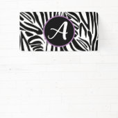 Keurig zwart en wit zebraprintpatroon spandoek (Insitu)