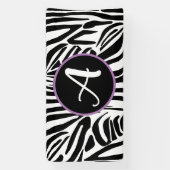 Keurig zwart en wit zebraprintpatroon spandoek (Verticaal)