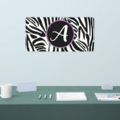 Keurig zwart en wit zebraprintpatroon spandoek (Beurs)