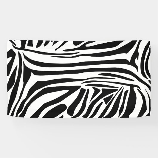 Keurig zwart en wit zebraprintpatroon spandoek (Horizontaal)