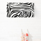 Keurig zwart en wit zebraprintpatroon spandoek (Insitu)
