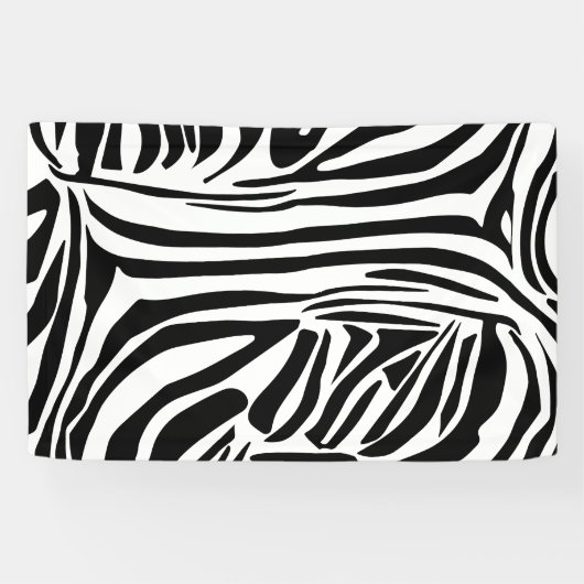 Keurig zwart en wit zebraprintpatroon spandoek (Horizontaal)