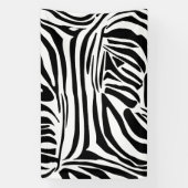 Keurig zwart en wit zebraprintpatroon spandoek (Verticaal)