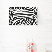 Keurig zwart en wit zebraprintpatroon spandoek (Insitu)