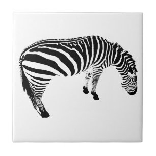 Keurig zwart en wit zebraprintpatroon tegeltje
