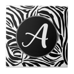 Keurig zwart en wit zebraprintpatroon tegeltje