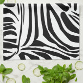 Keurig zwart en wit zebraprintpatroon theedoek (Gevouwen)