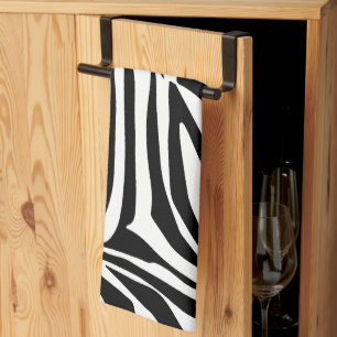 Keurig zwart en wit zebraprintpatroon theedoek