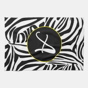 Keurig zwart en wit zebraprintpatroon theedoek