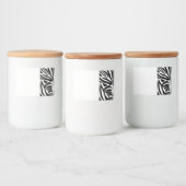 Keurig zwart en wit zebraprintpatroon voedselcontainer etiket (Flessen)