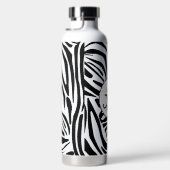 Keurig zwart en wit zebraprintpatroon waterfles (Rechts)