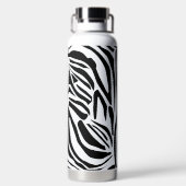 Keurig zwart en wit zebraprintpatroon waterfles (Achterkant)
