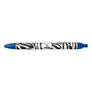 Keurig zwart en wit zebraprintpatroon zwarte inkt pen
