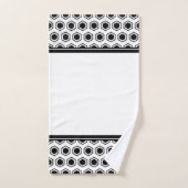 Keurig zwart en wit zeshoekig patroon bad handdoek (Handdoek)