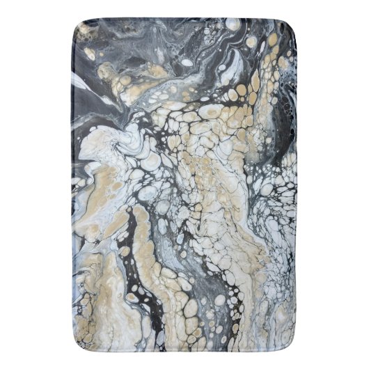 Keurig zwart goud & wit groot badmat (Voorkant Verticaal)