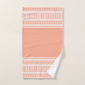 Keurige abrikoos en witte abstracte gestreepte pat bad handdoek (Handdoek)