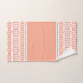 Keurige abrikoos en witte abstracte gestreepte pat bad handdoek (Handdoek)