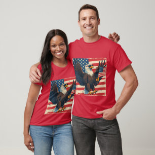 Keurige Amerikaanse Adelaar – 4 juli Vrijheidsontw T-shirt