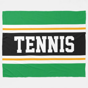 Keurige atletische groene oranje zwarte TENNIS str Fleece Deken