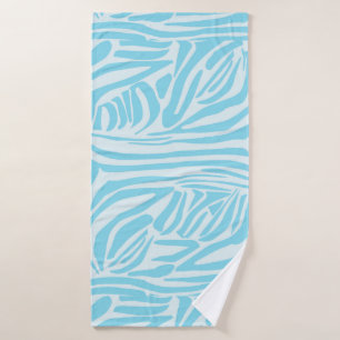 Keurige blauwe en witte zebraprint badhanddoek