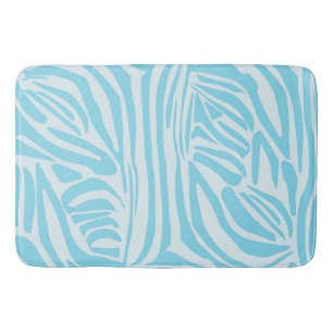 Keurige blauwe en witte zebraprint badmat
