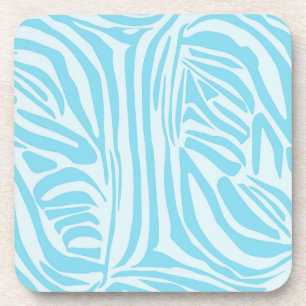 Keurige blauwe en witte zebraprint bier onderzetter