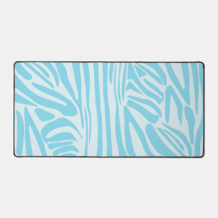 Keurige blauwe en witte zebraprint bureaumat
