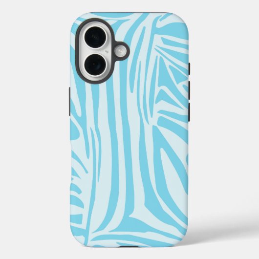 Keurige blauwe en witte zebraprint Case-Mate iPhone case (Achterkant)