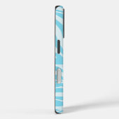 Keurige blauwe en witte zebraprint Case-Mate iPhone case (Achterkant / Rechts)