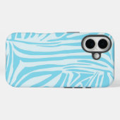 Keurige blauwe en witte zebraprint Case-Mate iPhone case (Achterkant (horizontaal))