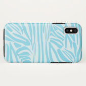 Keurige blauwe en witte zebraprint Case-Mate iPhone case (Achterkant (horizontaal))