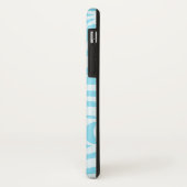 Keurige blauwe en witte zebraprint Case-Mate iPhone case (Achterkant/links)