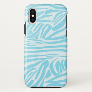 Keurige blauwe en witte zebraprint Case-Mate iPhone case