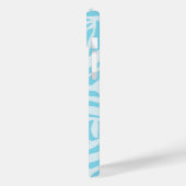 Keurige blauwe en witte zebraprint Case-Mate iPhone case (Achterkant / Links)